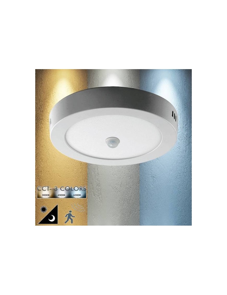Plafón LED "3in1" 3 tonos de luz 18W Sensor CCT